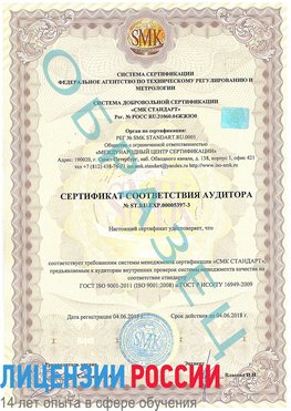 Образец сертификата соответствия аудитора №ST.RU.EXP.00005397-3 Дальнегорск Сертификат ISO/TS 16949